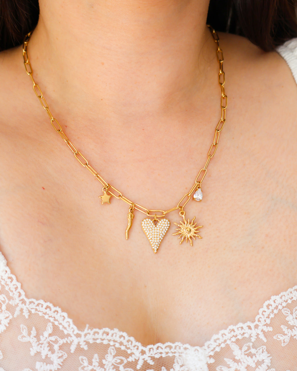 Colar Golden Heart
