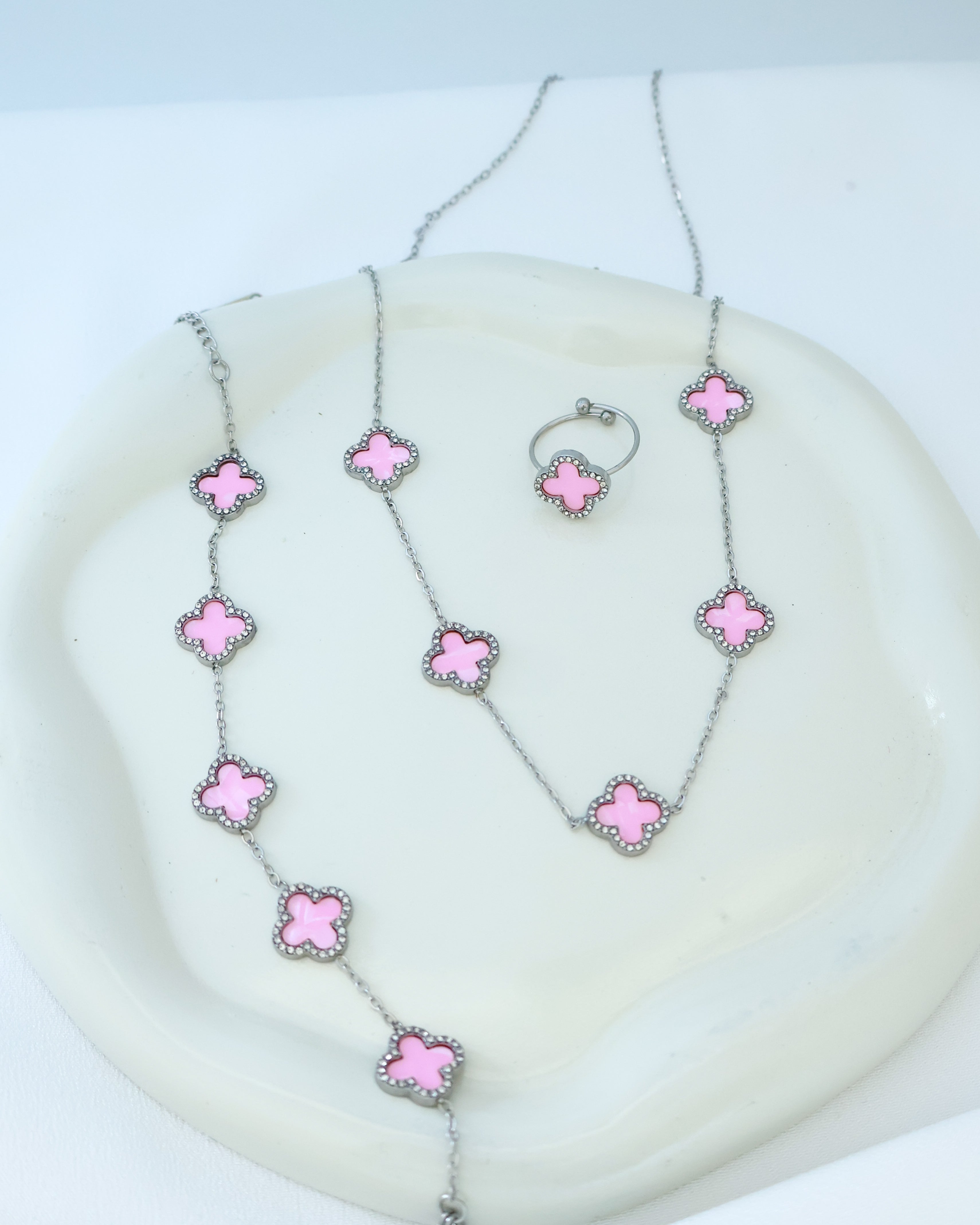 Conjunto Aurea - Cor-de-rosa claro brilhante