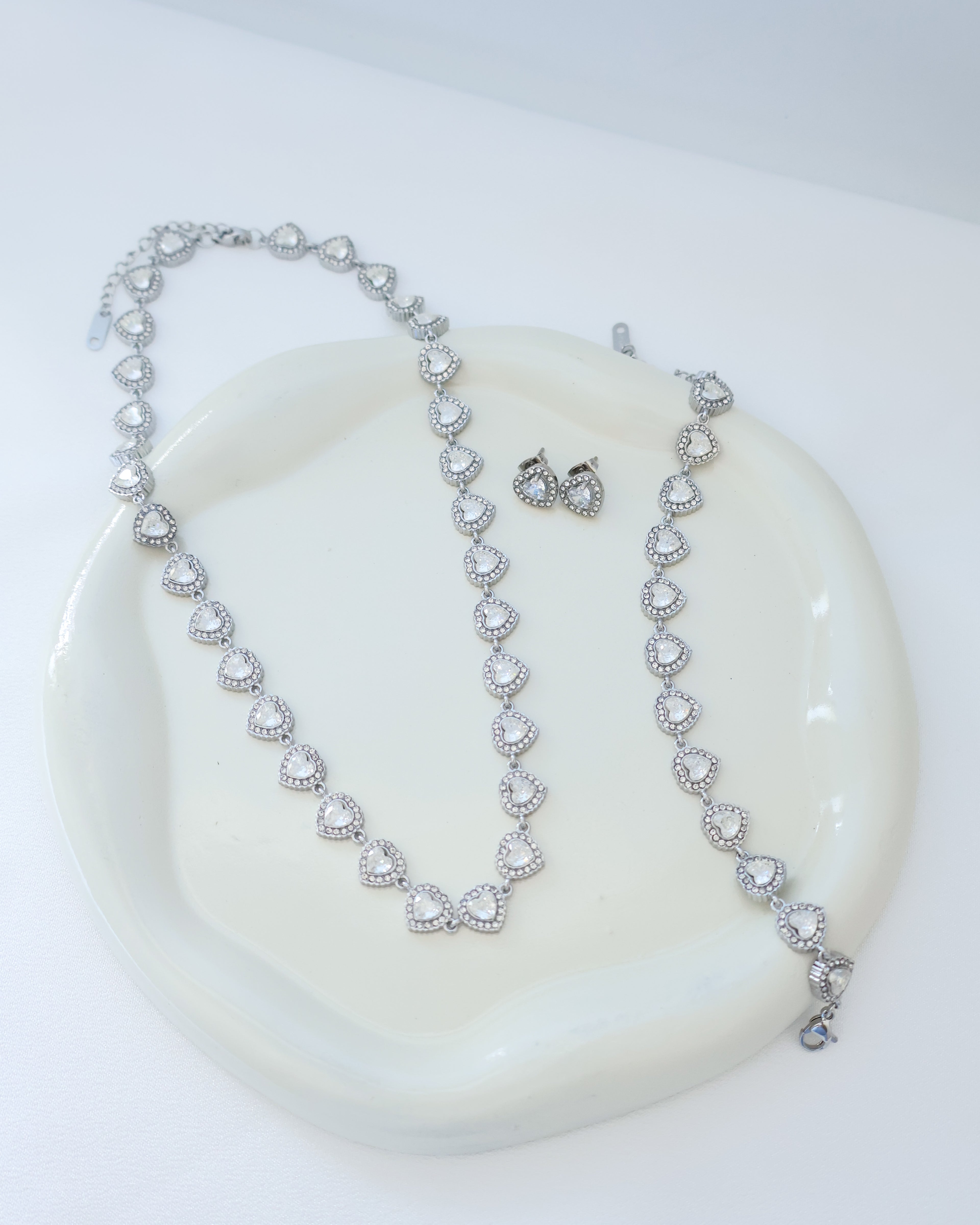 Silver Hearts Set