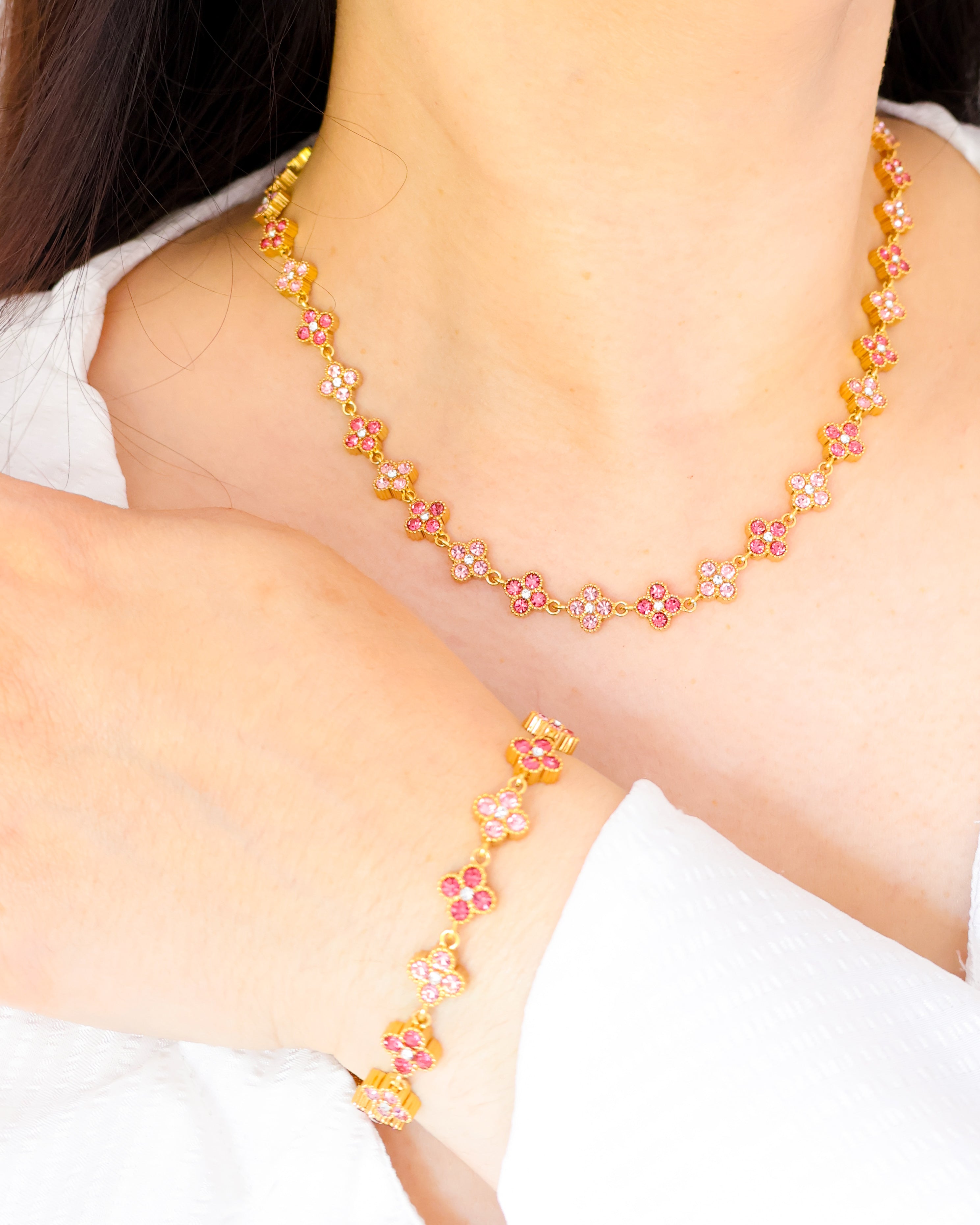 Conjunto Lucky Glow cor-de-rosa
